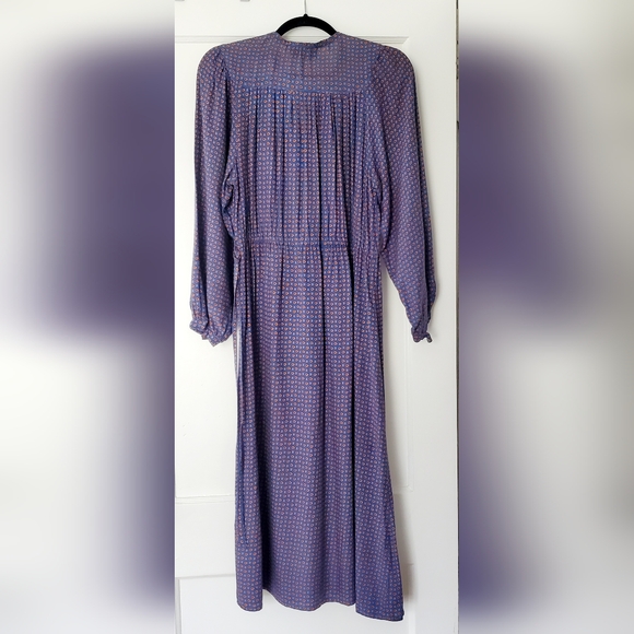 Vintage 1970s Calico Prairie Cottagecore Midi Dress - M - Picture 11 of 11